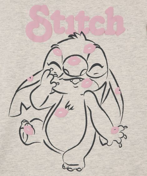 pijama infantil curto stitch rosa