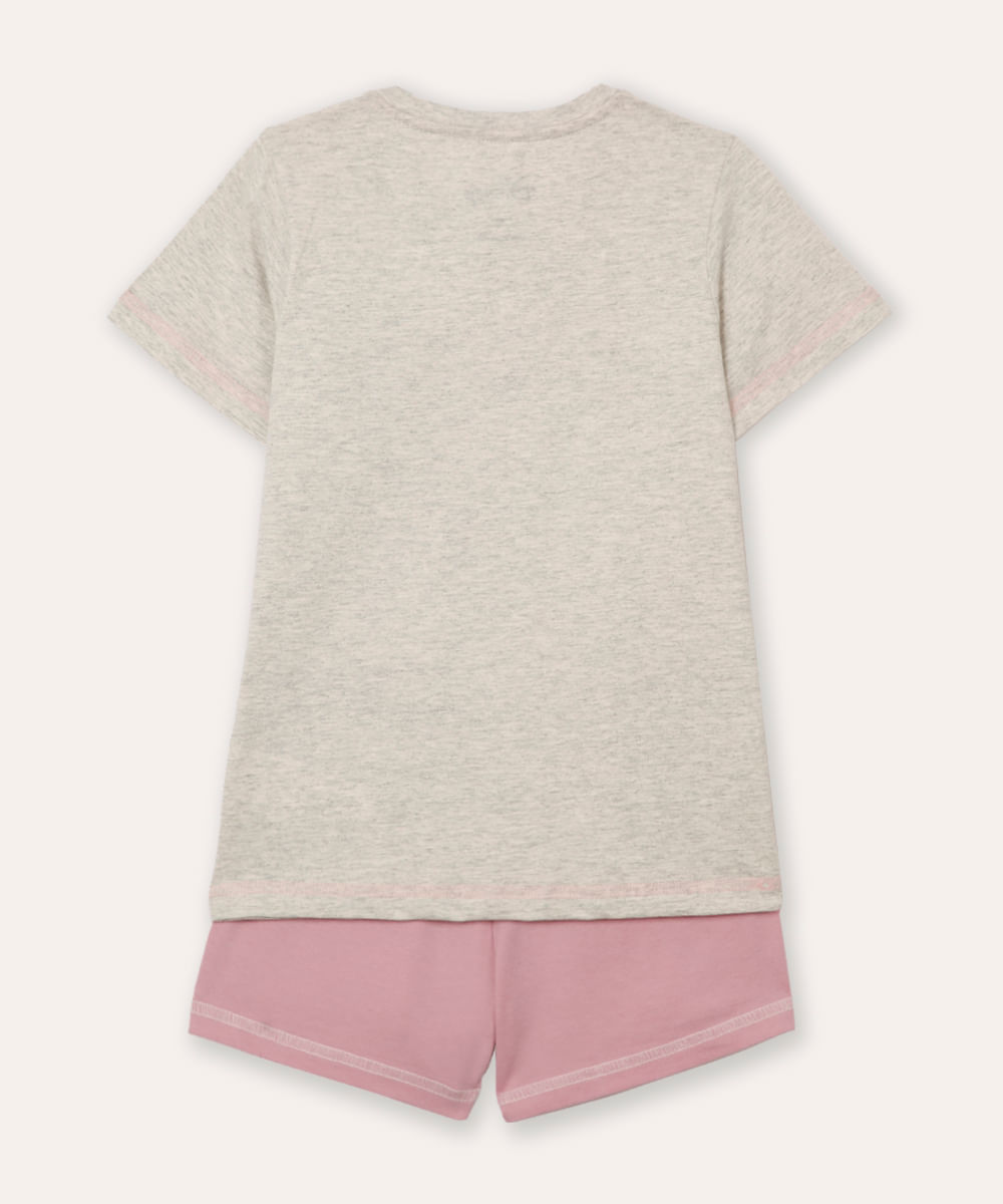 pijama infantil curto stitch rosa