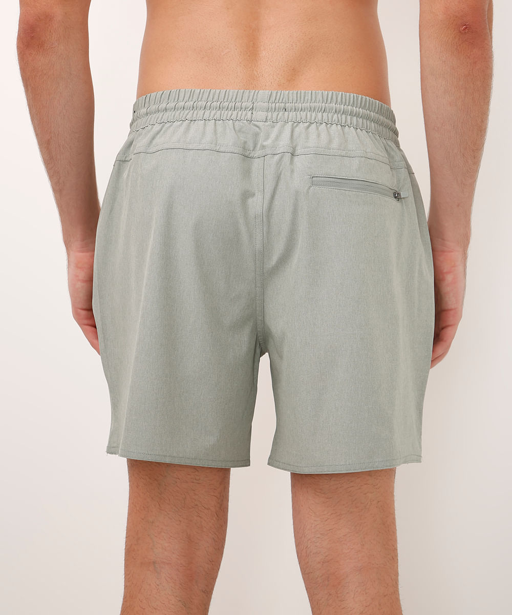 short cós elástico bolso com zíper verde