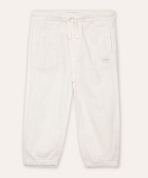 calça jogger de algodão infantil off white