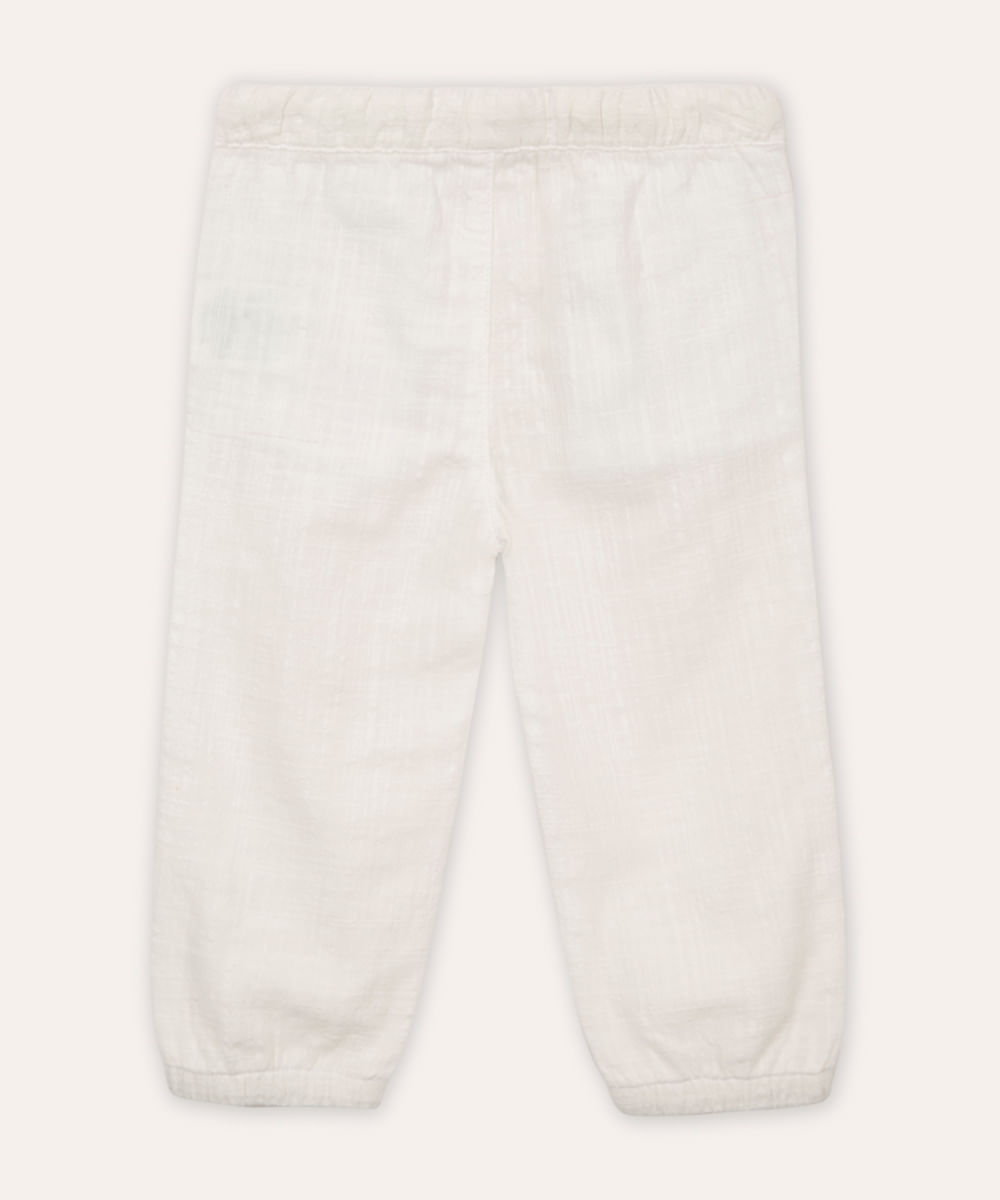 calça jogger de algodão infantil off white