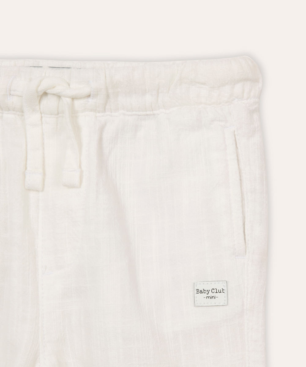 calça jogger de algodão infantil off white
