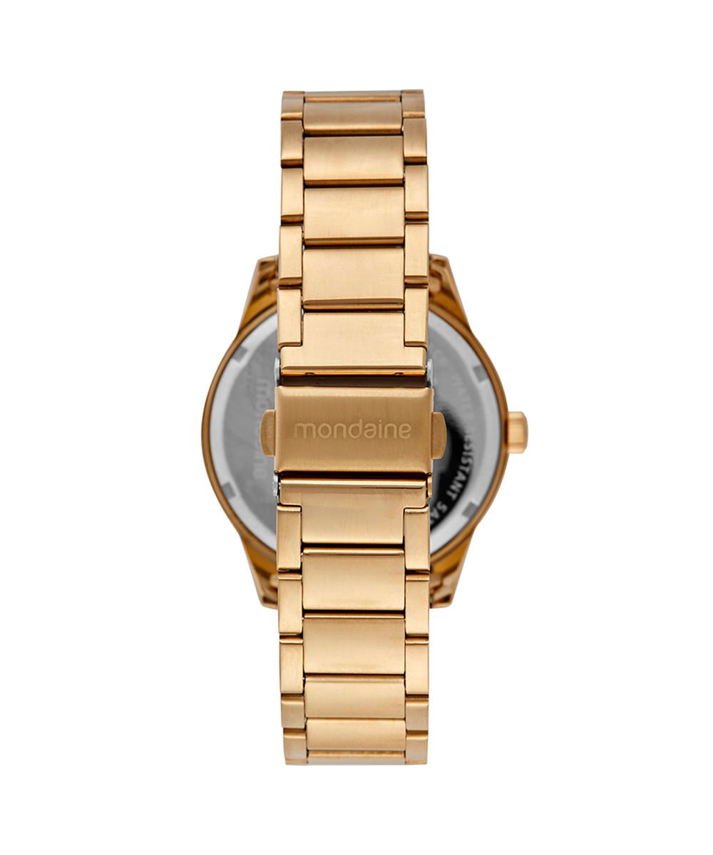 kit relógio analógico feminino mondaine 99767lpmvde2k dourado