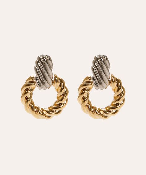 brinco argola texturizado dourado