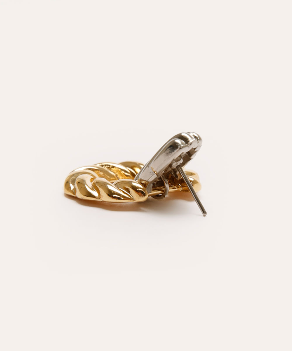 brinco argola texturizado dourado