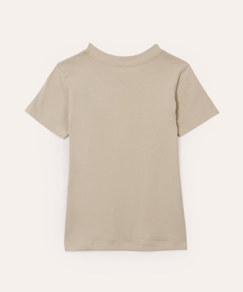 camiseta infantil de algodão snoopy bege