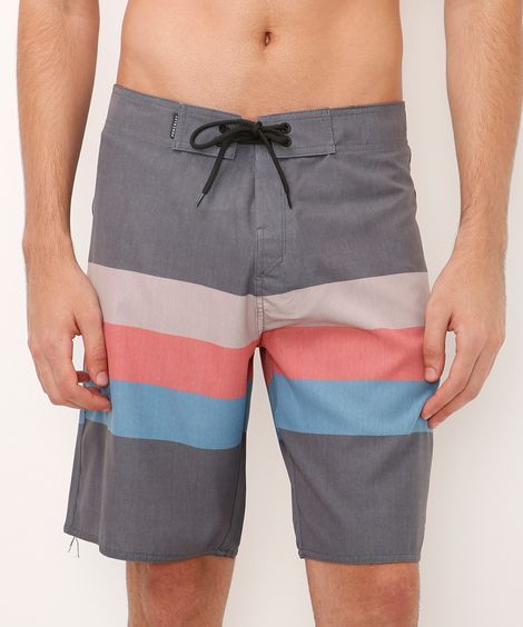 short boardshort listrado cinza