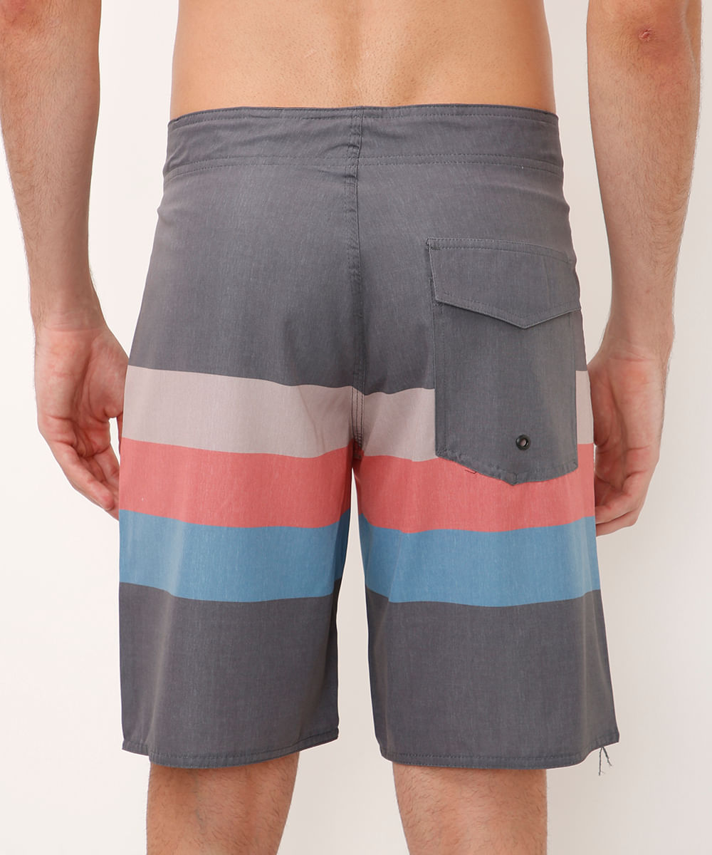 short boardshort listrado cinza