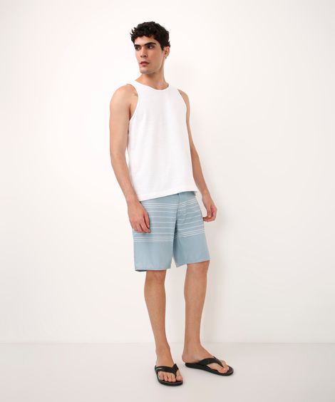 short boardshort listrado azul