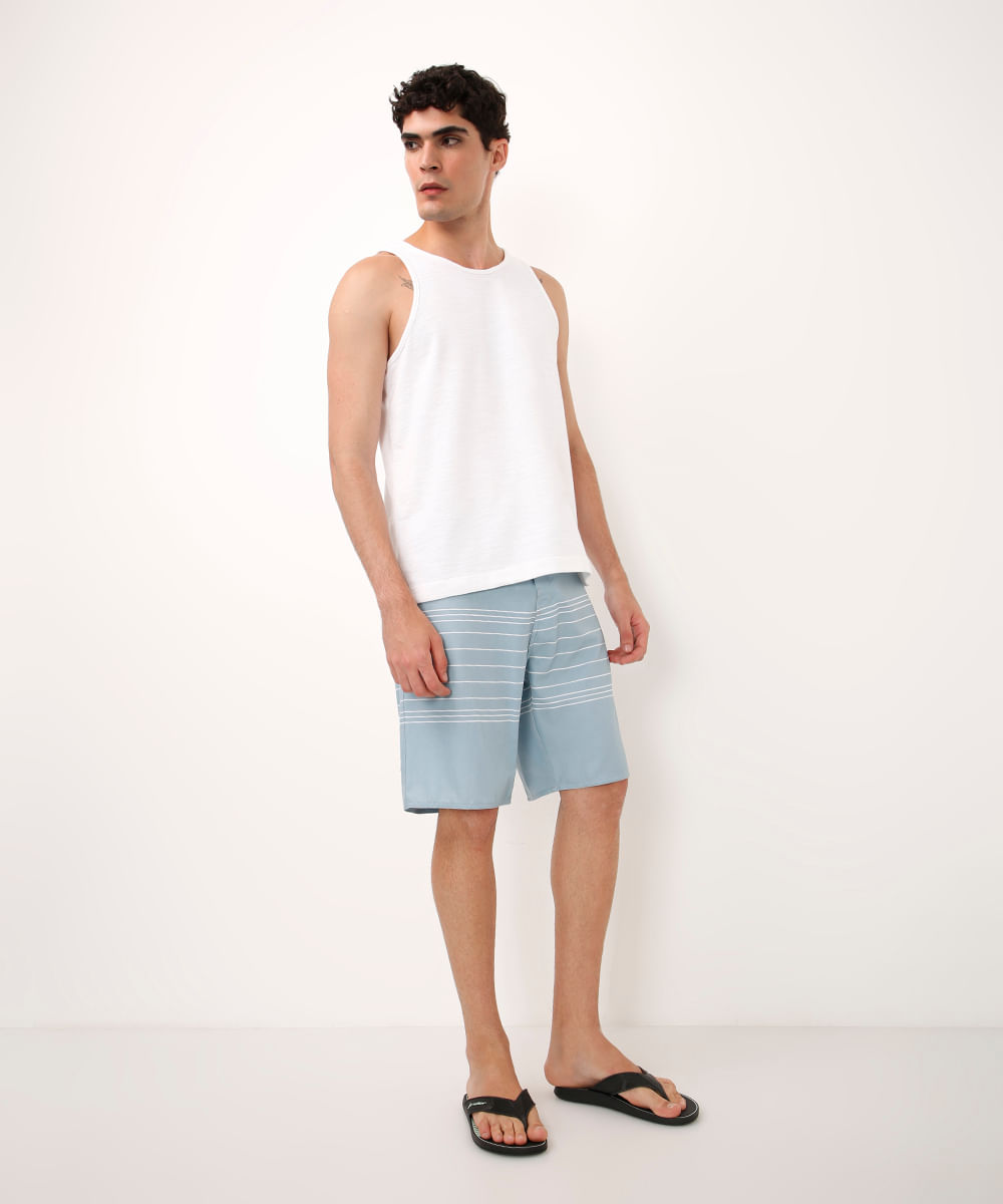 short boardshort listrado azul