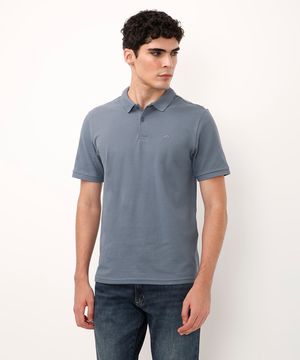 polo comfort básica de piquet azul