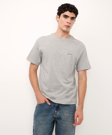 camiseta oversized de algodão sunset cinza