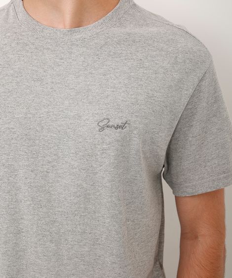 camiseta oversized de algodão sunset cinza