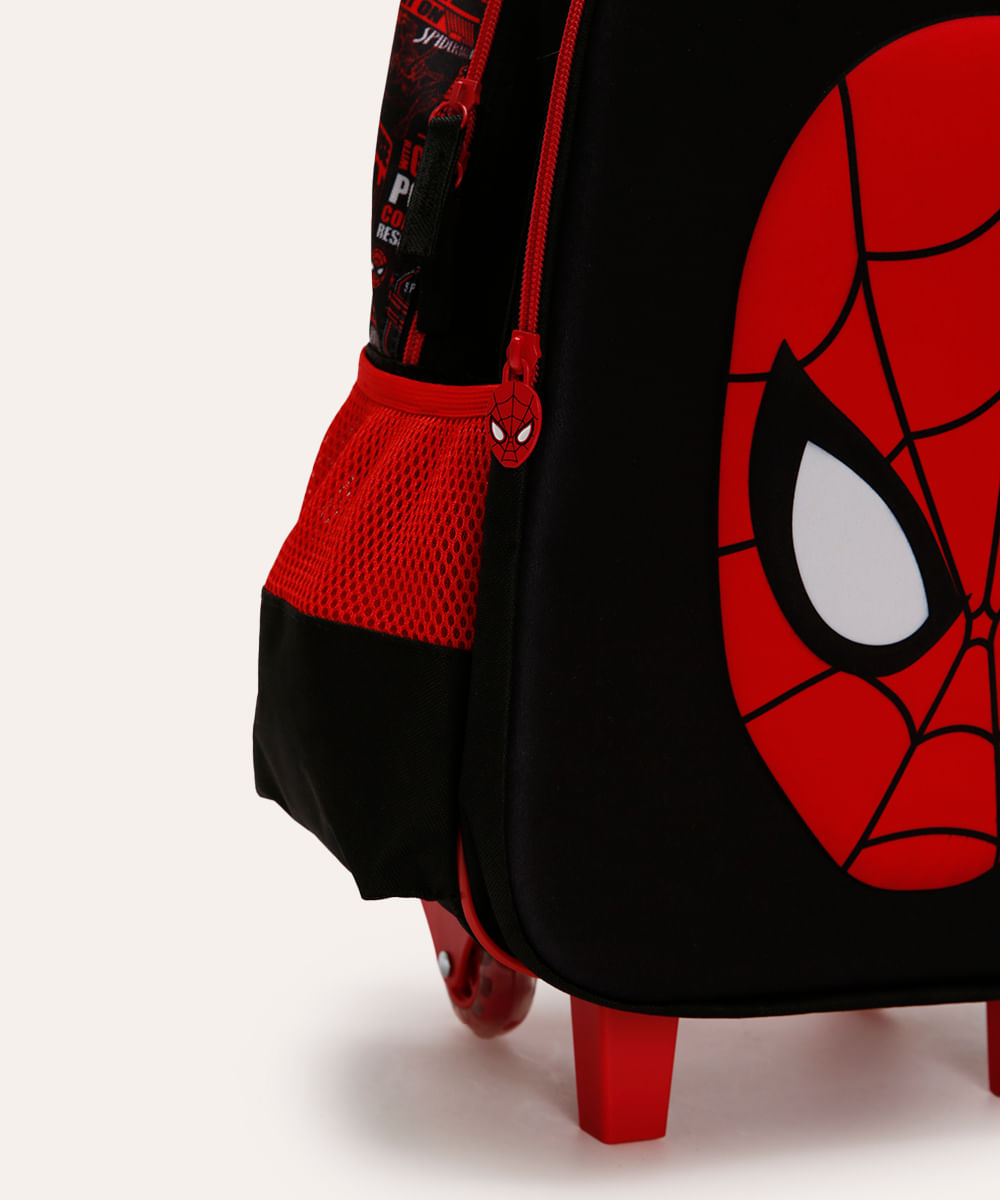 mochila infantil de rodinha homem aranha preta