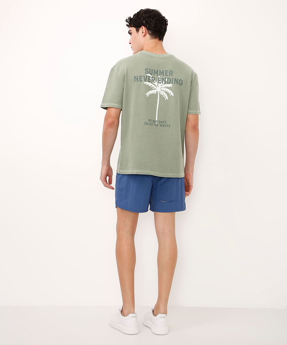camiseta de algodão summer never ending verde
