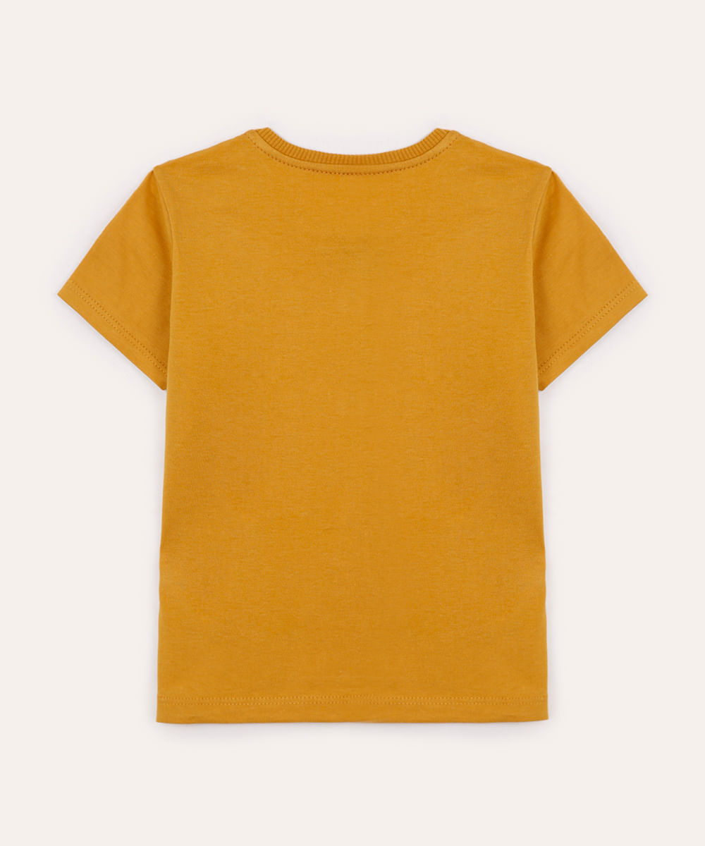 camiseta de algodão infantil hora do blec amarela