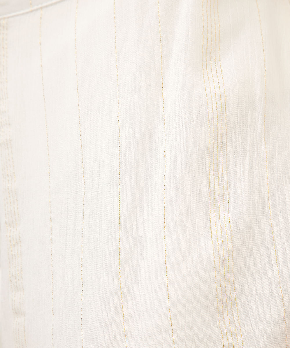 short de viscose com lurex listrado off white