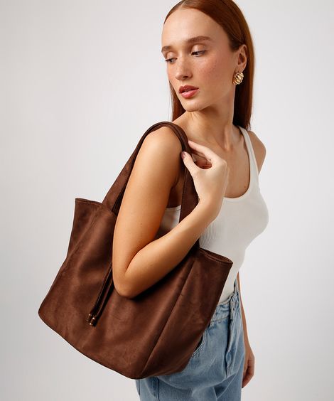 bolsa tote texturizada mindset marrom