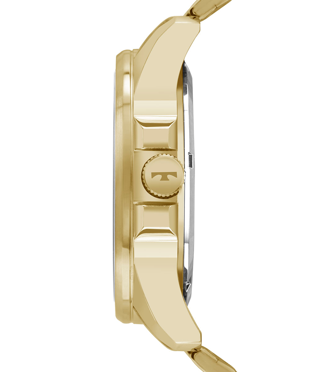 kit relógio analógico masculino technos 2115tvek1p dourado
