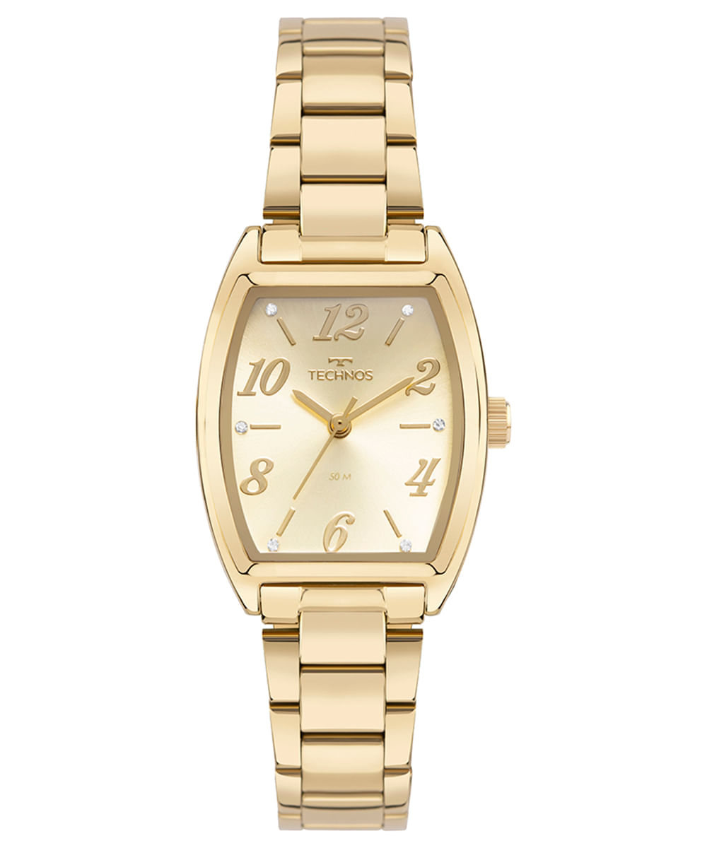 relógio analógico feminino technos 2035napk1x dourado