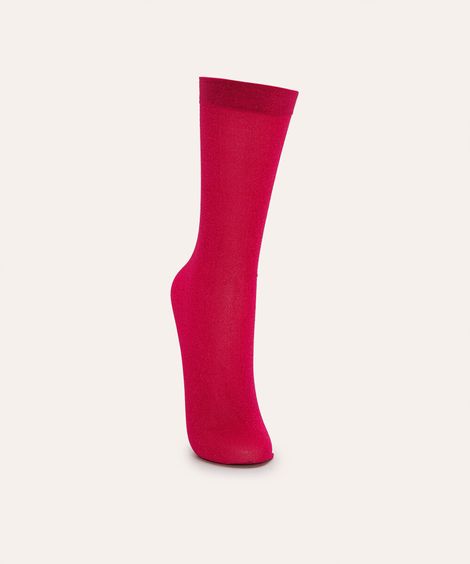 meia cano alto com lurex rosa