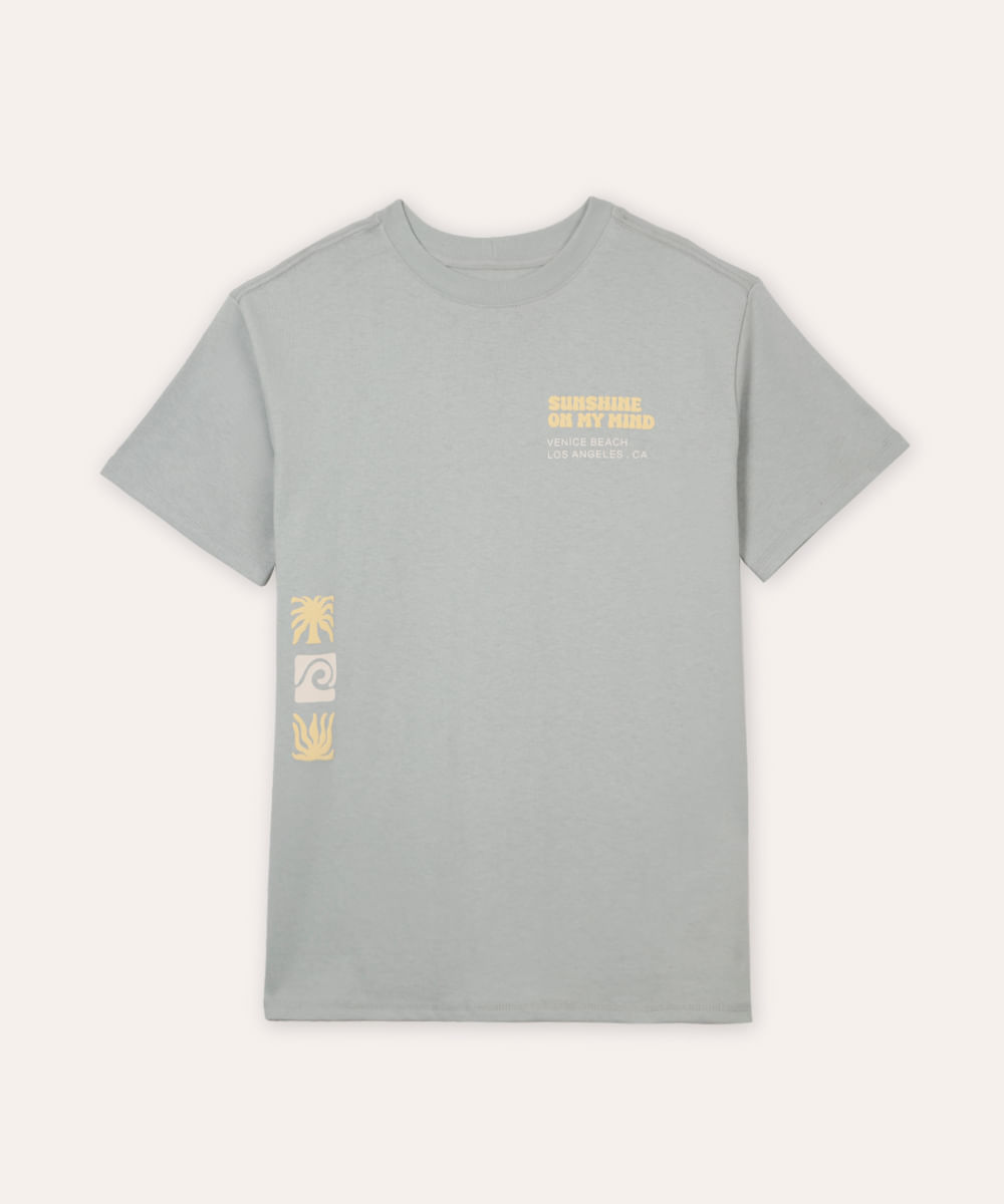 camiseta oversized de algodão juvenil sunshine azul