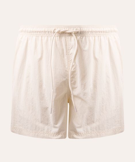 short plus size de poliamida com cordão off white