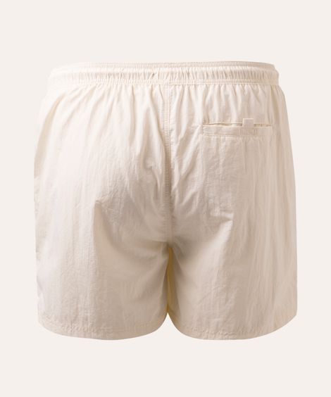 short plus size de poliamida com cordão off white