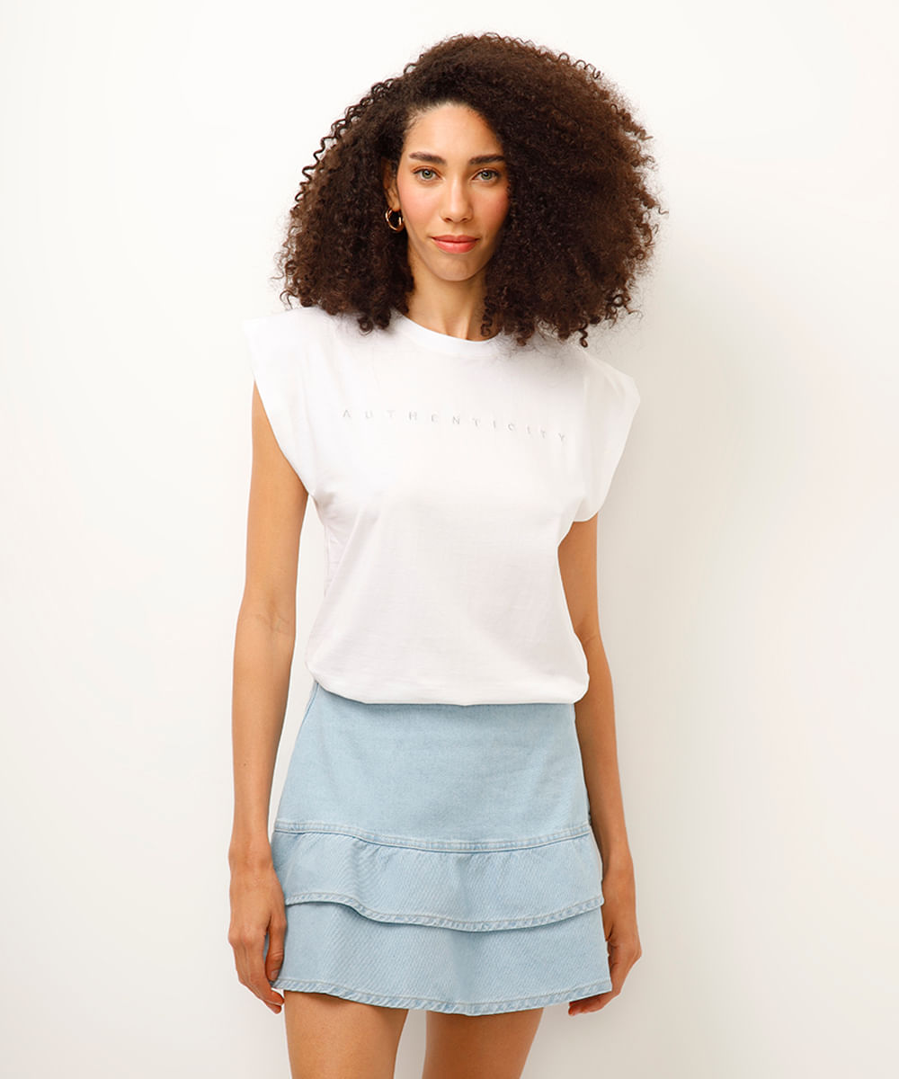 blusa muscle tee de algodão authenticity off white