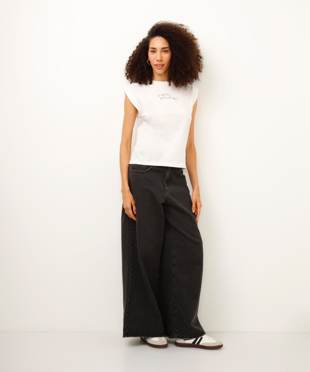 blusa muscle tee de algodão a new era of me off white