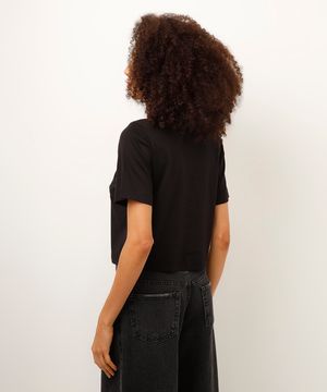 cropped de algodão peruano preto