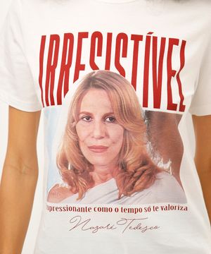 camiseta de algodão irresistível nazaré tedesco  off white
