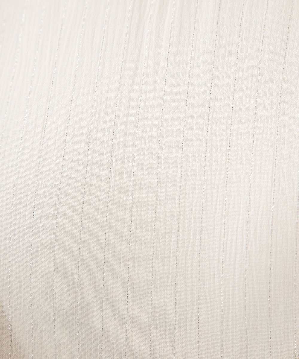 saia saída de praia com lurex listrada off white