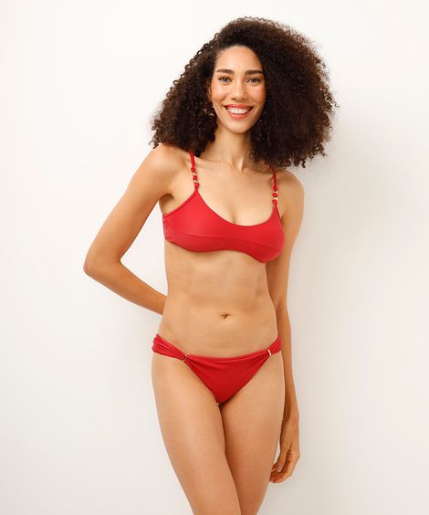 biquíni calcinha tanga proteção uv vermelho