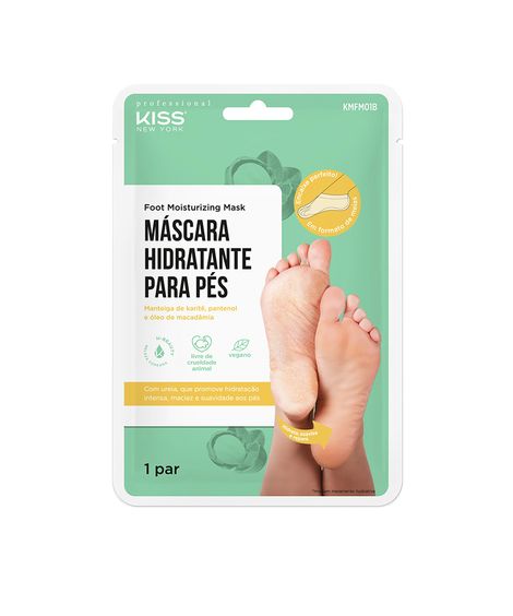 máscara hidratante para pés kiss new york professional