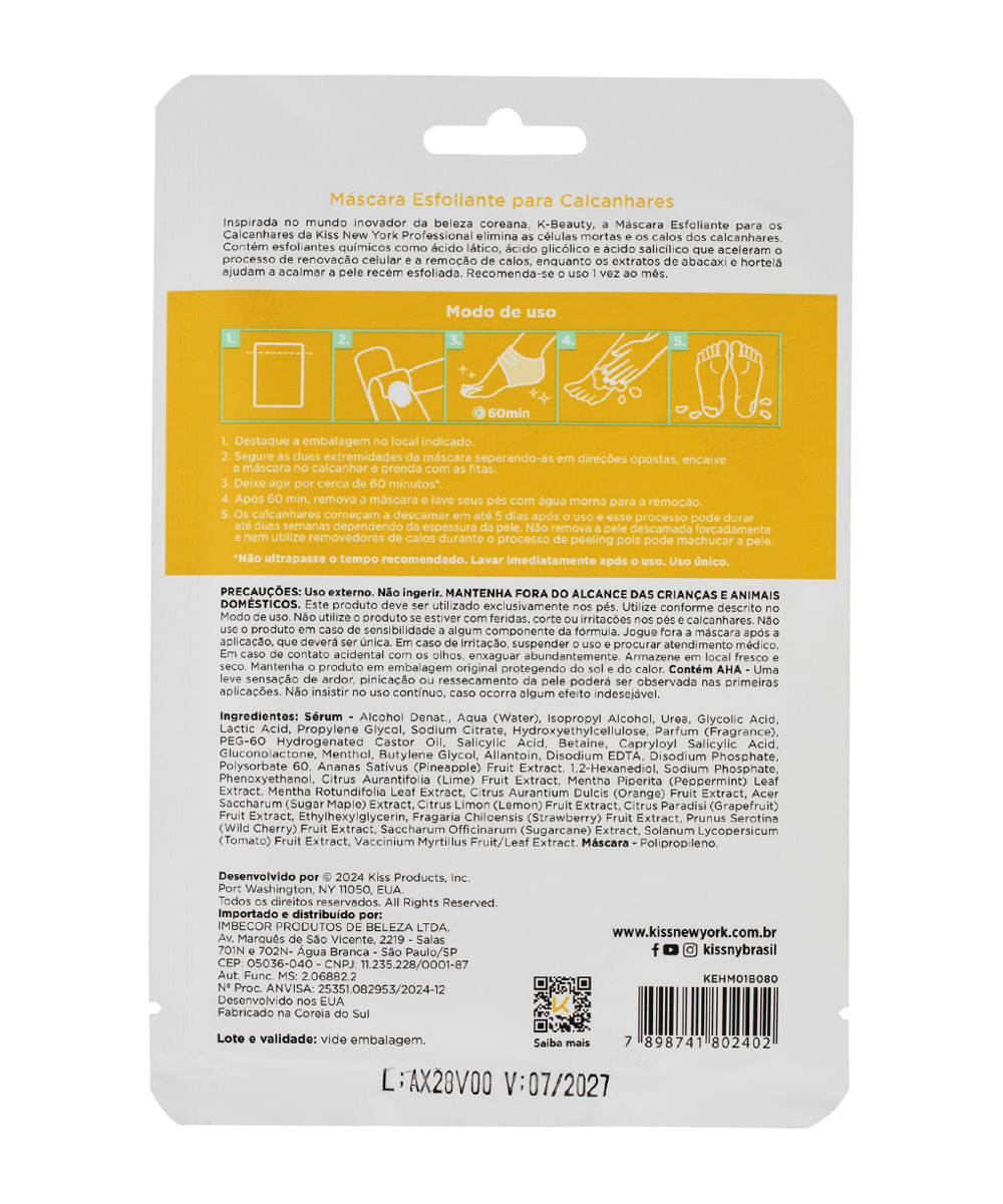 máscara esfoliante corporal heel kiss new york