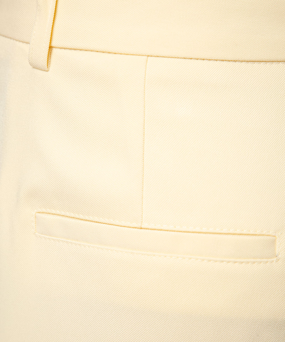calça wide leg alfaiatada cintura alta mindset amarela