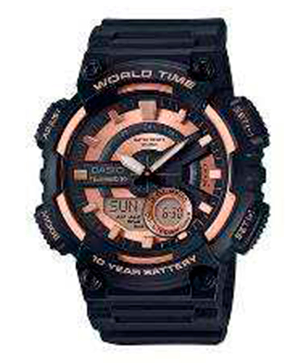 relógio masculino casio analógico digital aeq-110w-1a3vdf preto