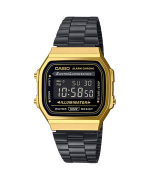 relógio casio unissex vintage digital a168wegb-1bdf preto