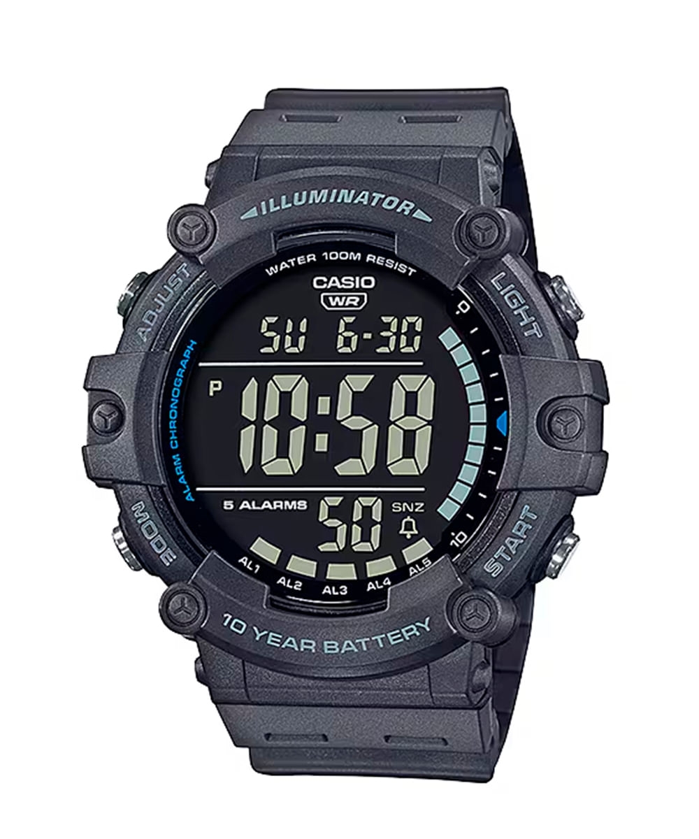 relógio masculino casio digital ae 1500wh 8bvdf cinza
