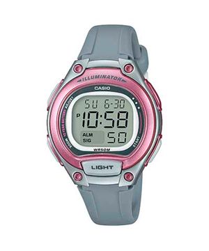 relógio casio feminino vintage digital lw-203-4av cinza