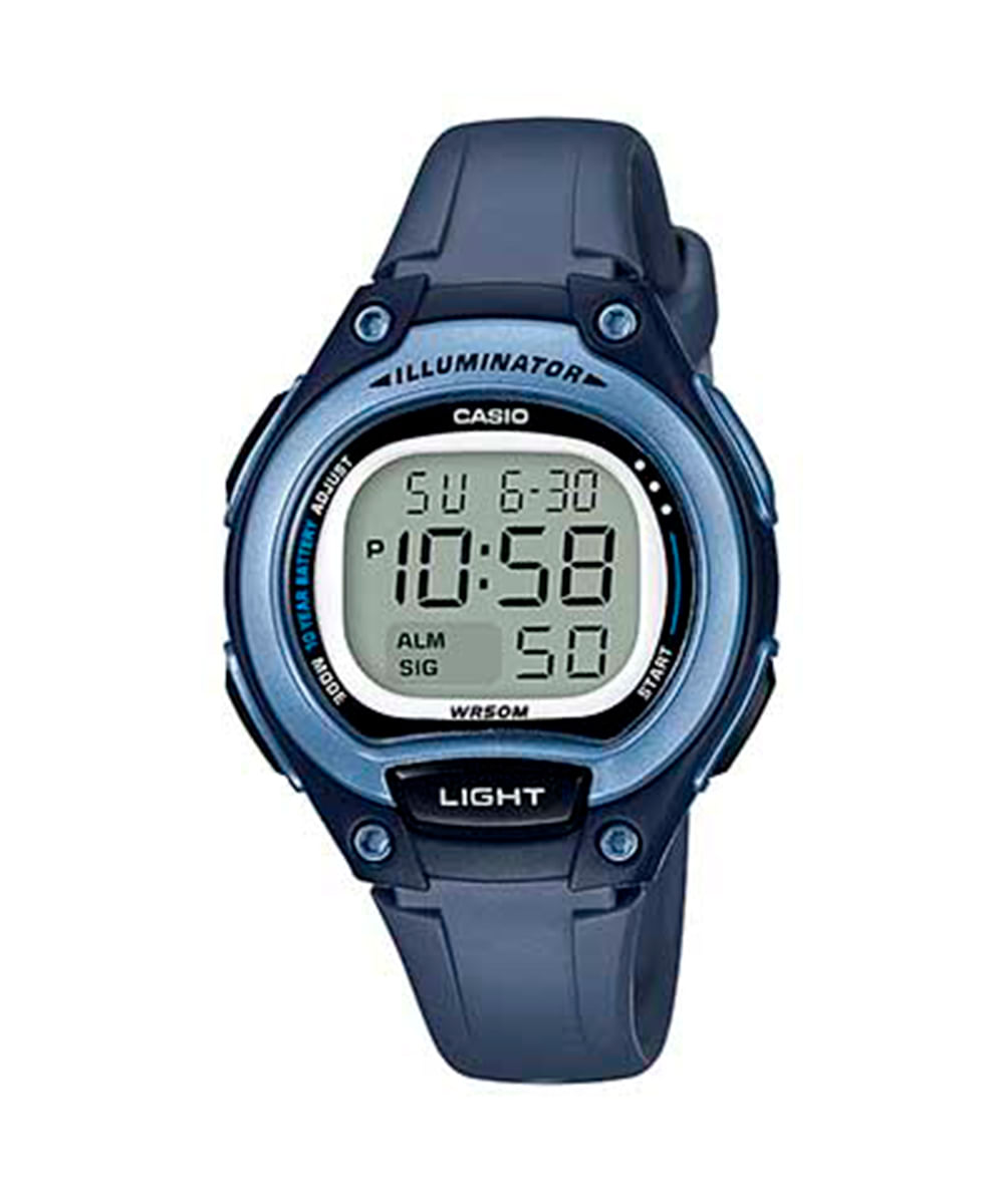 relógio casio feminino digital lw-203-2avdf azul