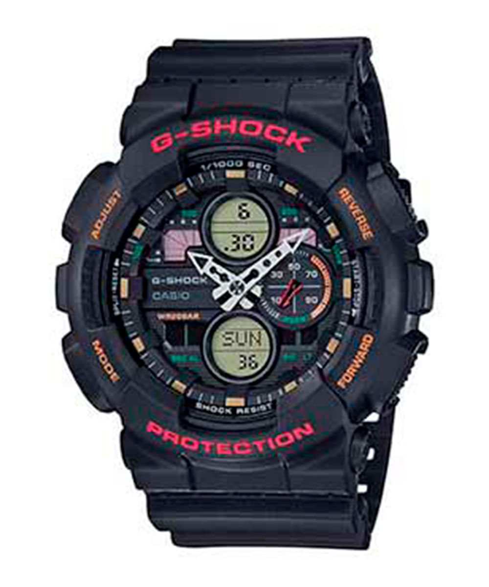 relógio g-shock casio masculino analógico digital ga-140-1a4dr preto