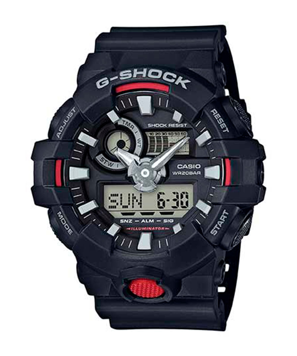 relógio g-shock casio masculino analógico digital ga-700-1adr preto