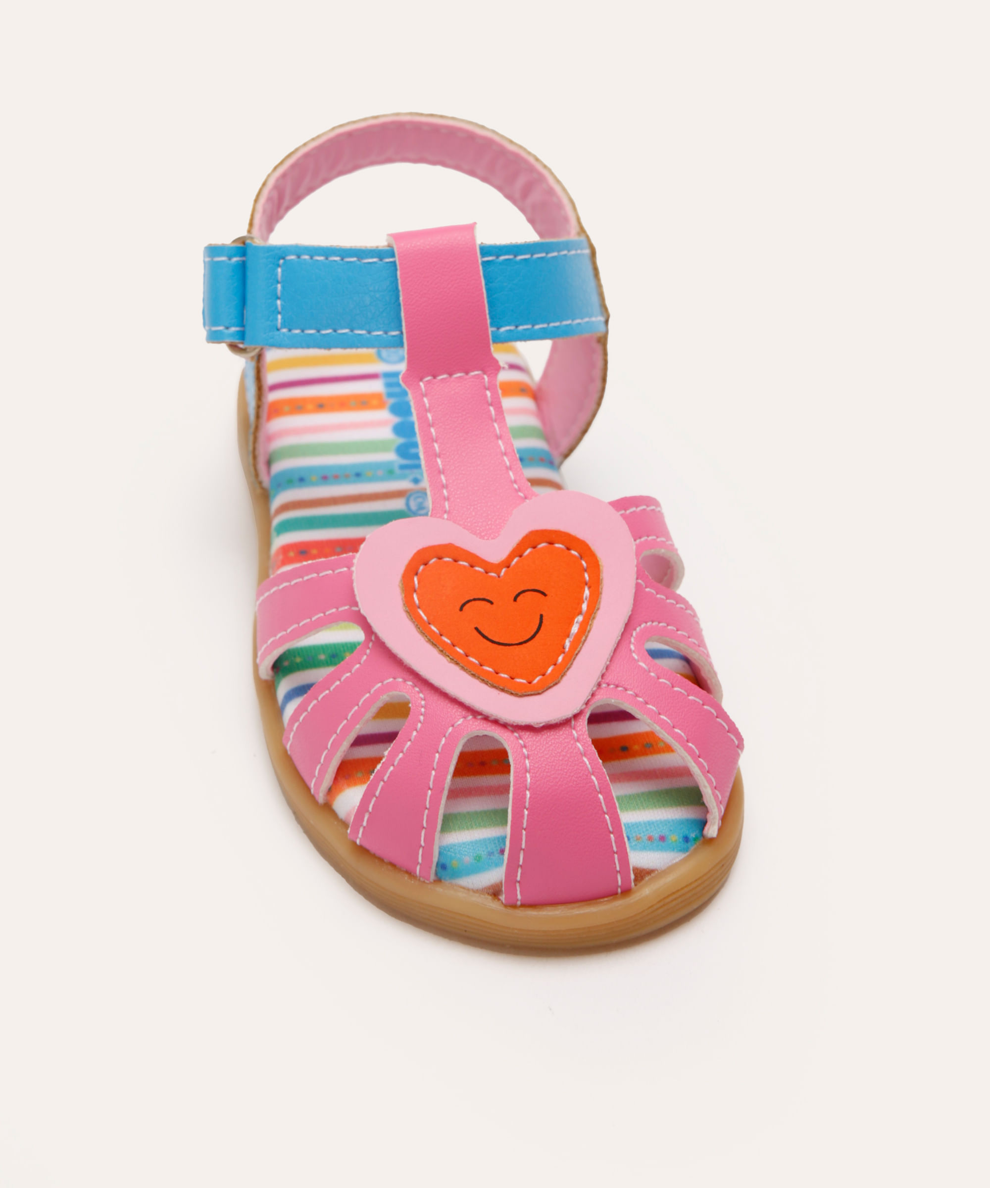 sandália infantil coração mooui rosa