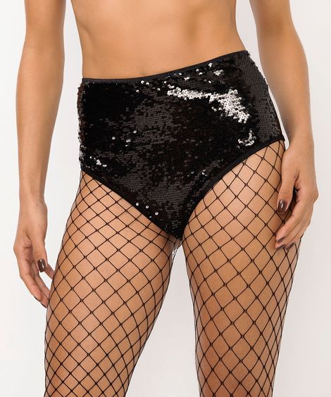 hot pant de paetê preta