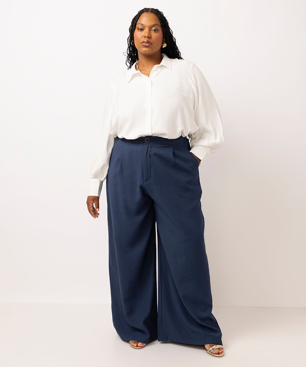 camisa feminina de viscose plus size off white