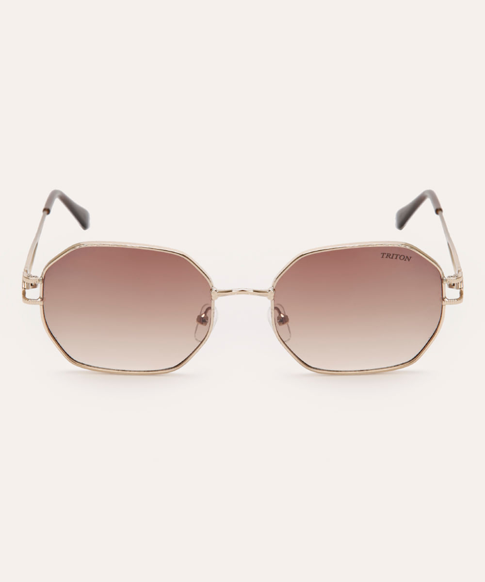 óculos de sol oval triton dourado