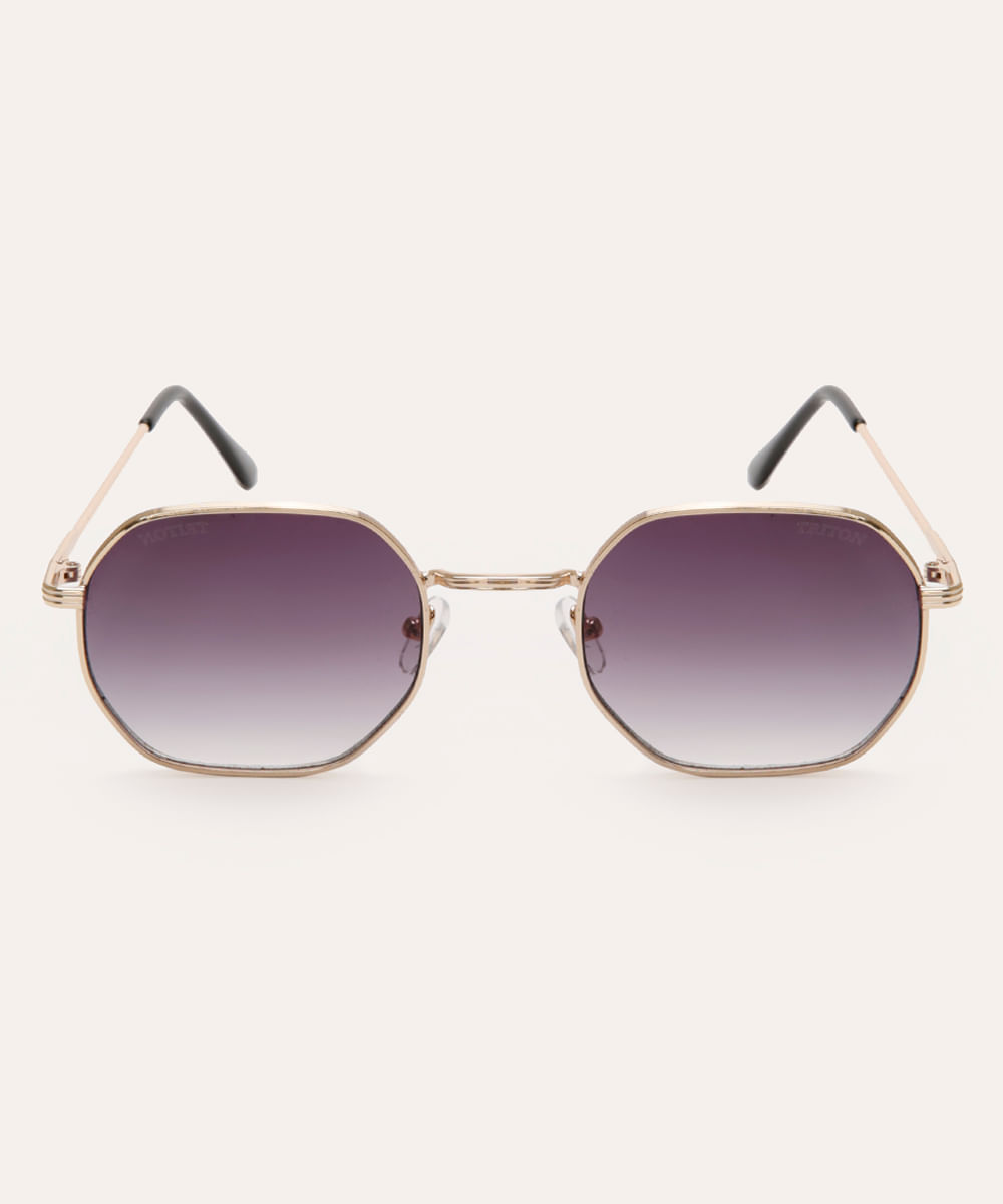 óculos de sol oval triton dourado