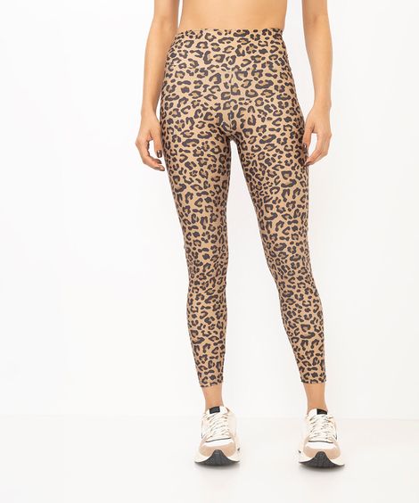 calça legging animal print esportiva caramelo